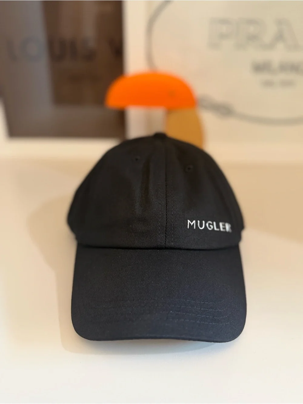 Mugler Black Curved-Brim Logo Cap